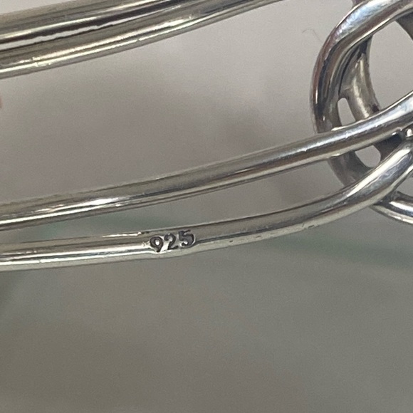 925 Sterling Silver intertwined cuff bracelet VINTAGE - Picture 9 of 10